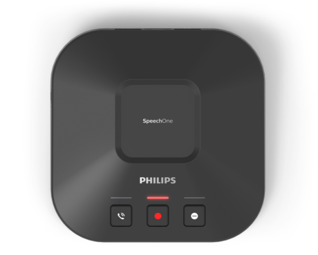 SpeechOne docking station en statuslampje