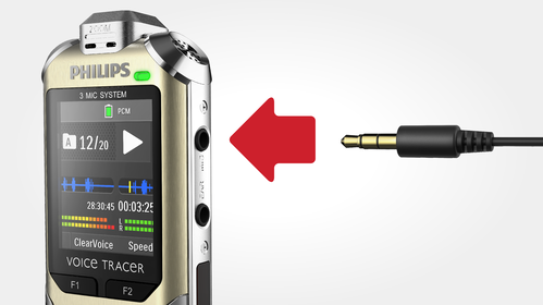 Line-in jack for recording from external sound sources