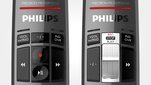 Wear-free slide switch or push buttons for comfortable operation