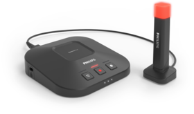 SpeechOne docking station en statuslampje