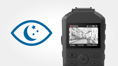 Night-vision mode to capture a sharp, high-quality recording in low-light conditions
