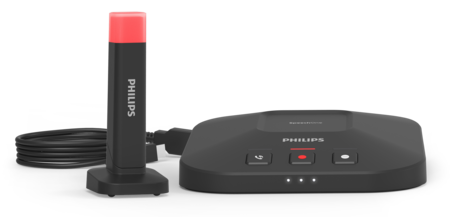SpeechOne docking station en statuslampje