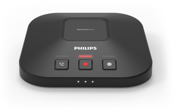 SpeechOne docking station en statuslampje